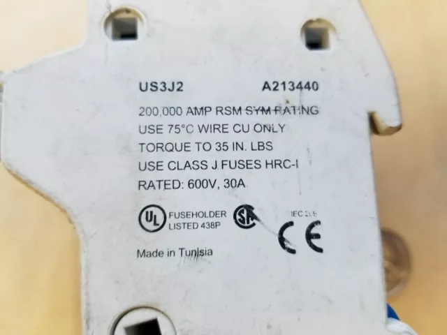 Ferraz Shawmut Ultrasafe Fuseholder US3J2 A213440 600V 30A