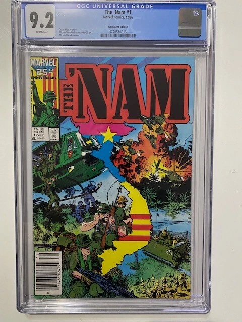 The 'NAM #1 CGC 9.2 NM- Near Mint NEWSSTAND 1st Print Marvel Vietnam 1986 War
