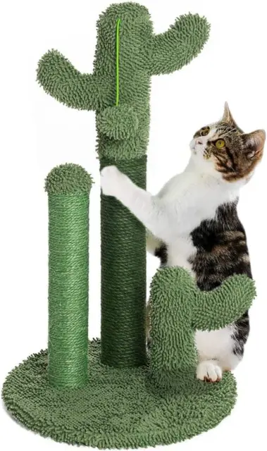 Tiragraffi Graffiatoio 3 Cactus Con Pallina Albero Forma Pianta per Gatti Animal