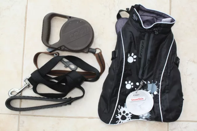 Veste Rogz Snowskin Dogs Neuve + Étiquettes 10" + Flexi Dog Lead + Plomb Fort 40" Long.