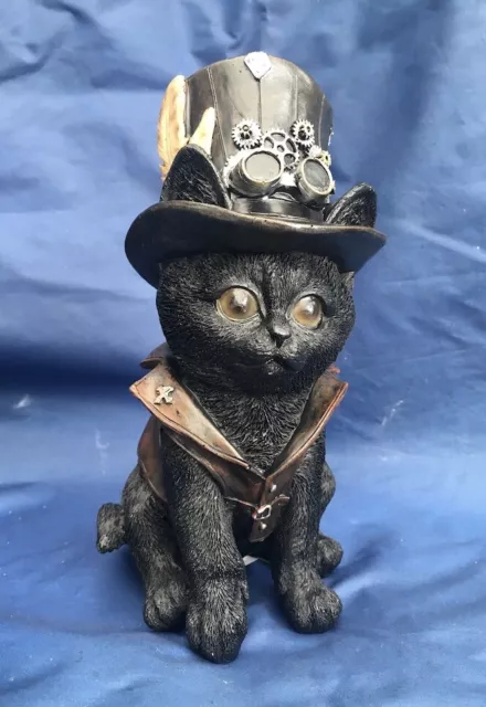 Steampunk Cogsmiths gatto con cappello a testa ornamentale nemesi ora nuovo in scatola