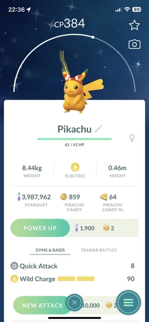 Shiny Pikachu May Bow, Pokemon Go. Unregistered 30 Days. Registered, Same Day