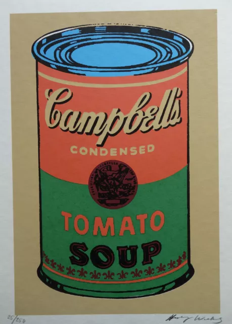 Fine Limited edition Pop Art Silkscreen, Campbells soup can, signed Andy Warhol