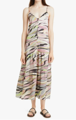 TED BAKER LONDON Swirl Print Tiered Dress (size 4=12 US)