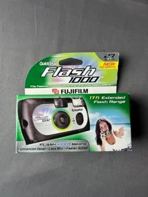 Cámara desechable Fujifilm Quick Snap Flash 1000 27 expi 2005 NUEVA SSC