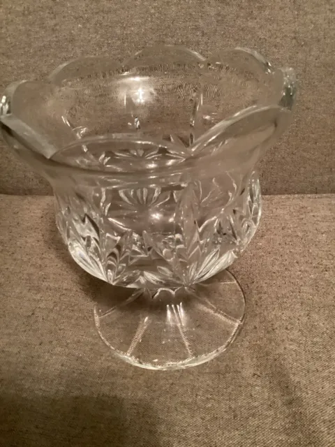 Vintage ROYAL LIMITED Crysta Tulip Lead Crystal Lg Candle Holder Czech Republic