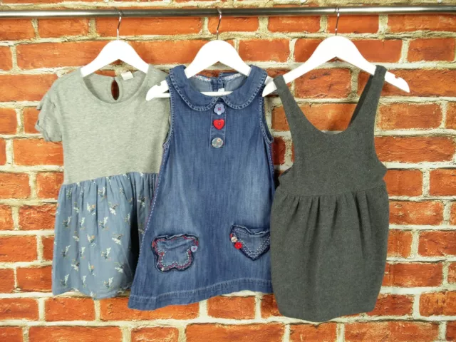 Girls Bundle Age 2-3 Years Next Gap Summer Dress Denim Pinafore Jersey Set 98Cm