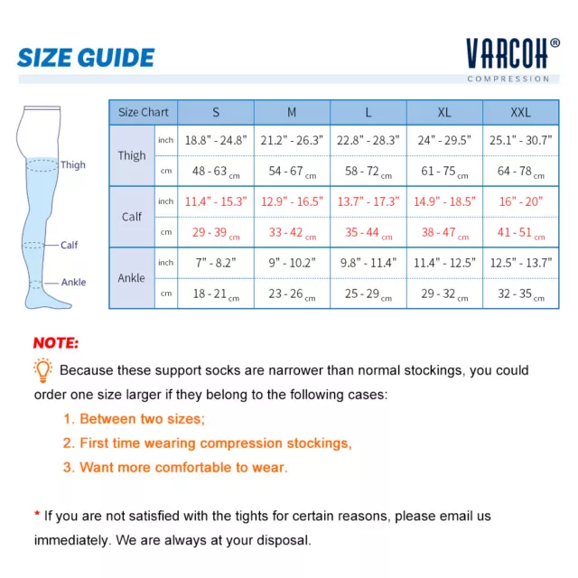 30-40 mmHg Women Men Compression Socks Medical Knee High Varicose Anti Fatigue 2