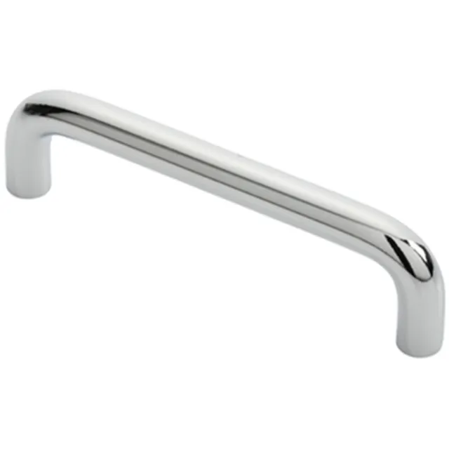 Round D Bar Cabinet Pull Handle 106 x 10mm 96mm Fixing Centres Chrome