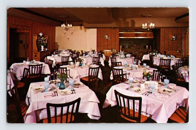Postcard New York Hartsdale NY White Turkey Restaurant Dining Room 1960s Chrome