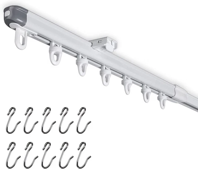 SOLOKOS Telescopic Ceiling Mount Curtain Track System 33 to 59 Inch Adjustable R