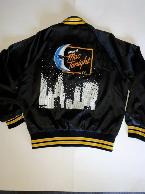 RARE MCDONALDS VINTAGE MAKE IT MAC TONIGHT Satin Bomber Jacket
