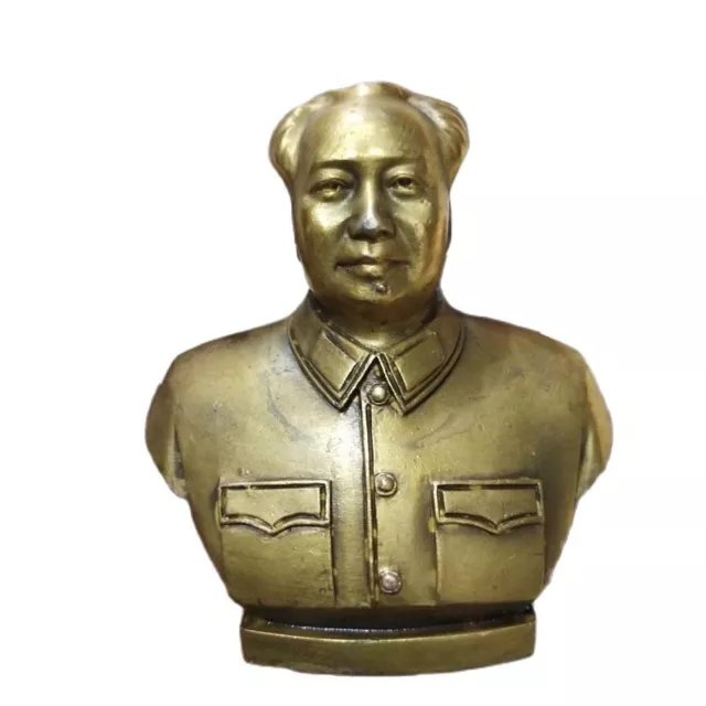 Mao Zedong Statue Chairman Mao Bust Decorative Statue Brass Figure Sculpture