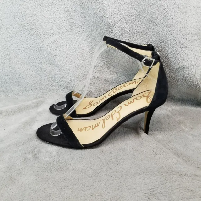 Sam Edelman Shoes Womens Size 9W Patti Black Suede Ankle Strap Heels