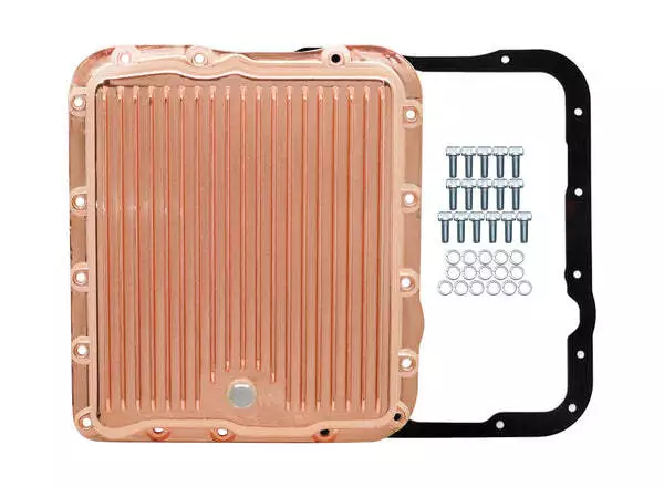 Chevy-Gm 700R4-4L60E-4L65E Aluminum Transmission Pan Kit Deep Finned - Copper