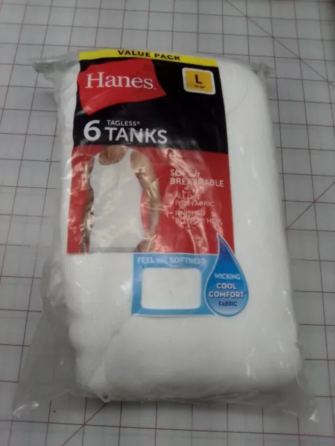 HANES MEN'S TAGLESS ComfortSoft White A-Shirt 6-Pack Shirts Tank $18.10 ...