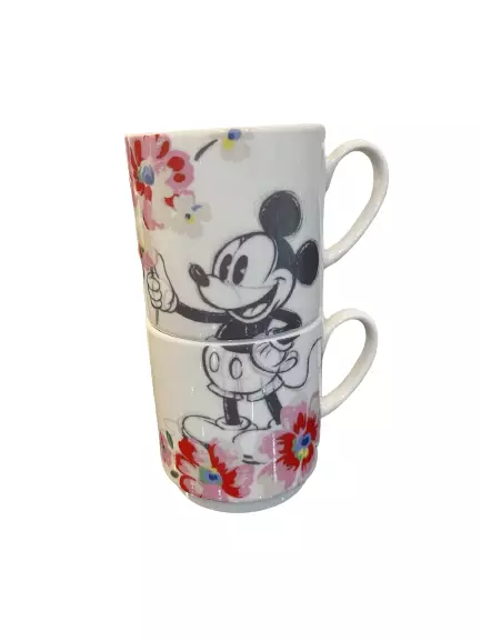 CATH KIDSTON DISNEY MICKEY & MINNIE Blumen TASSEN TASSE 2ER SET STAPELBAR