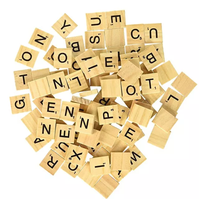 100 Teile Scrabble Holz Buchstaben und Zahlen Spielzubehör Brettspiel