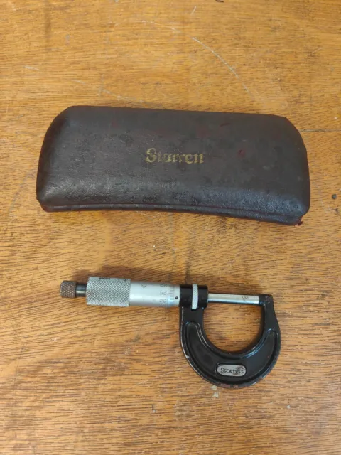 The LS. Starrett Micrometer No.436 25mm with Original Case Vintage Tool made GB