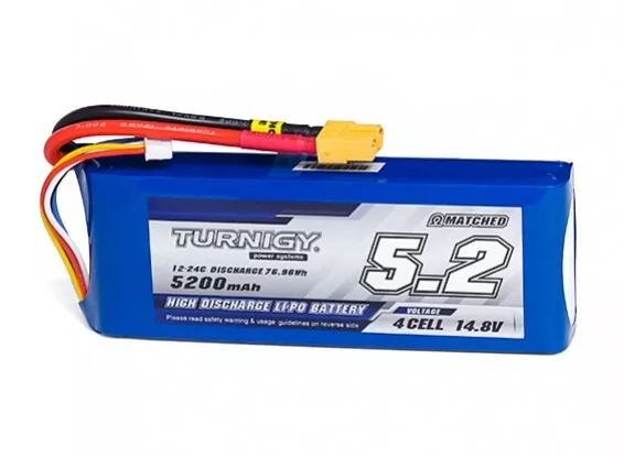 Turnigy High Capacity 5200mAh 4S 12C Multi-Rotor Lipo Pack w/XT60