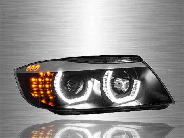 2 Feux Phare Avant Angel Eyes Led 3D Bmw Serie 3 E90 E91 Lci Phase 2   09/2008 2