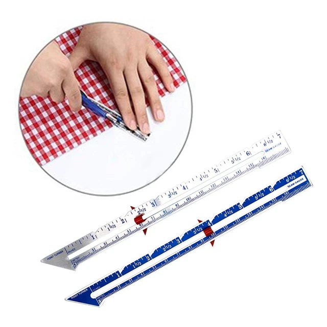 METAL SLIDING GAUGE Essential Tool Plastic Thread Cutter Knitting Gauge ...