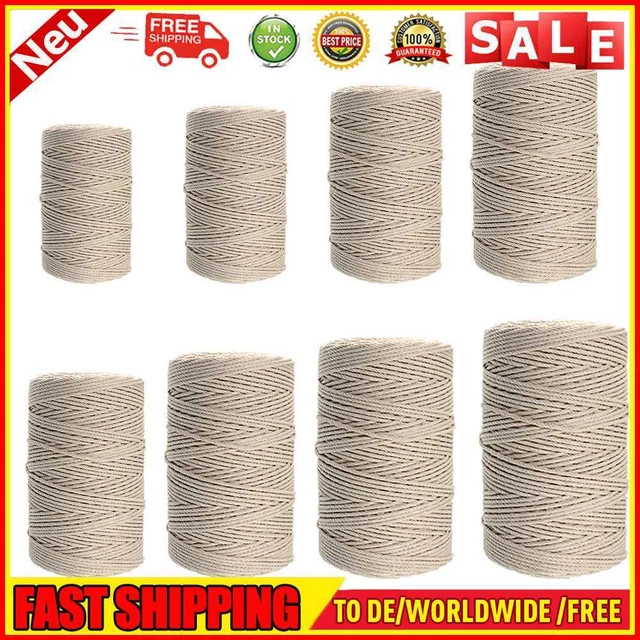 Beige Cotton Twisted Braided Cord Rope DIY Handmade Macrame String Wedding Decor