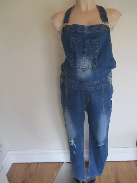Jeans Slim Leg Blu Invecchiato Maternità Taglia 3Xl Uk 18 Nuovi