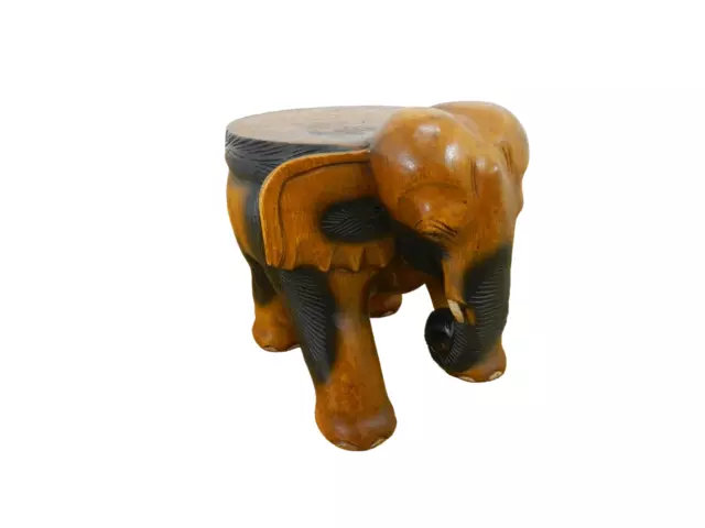 Hand Carved Wooden Stool/Table - Elephant Stool