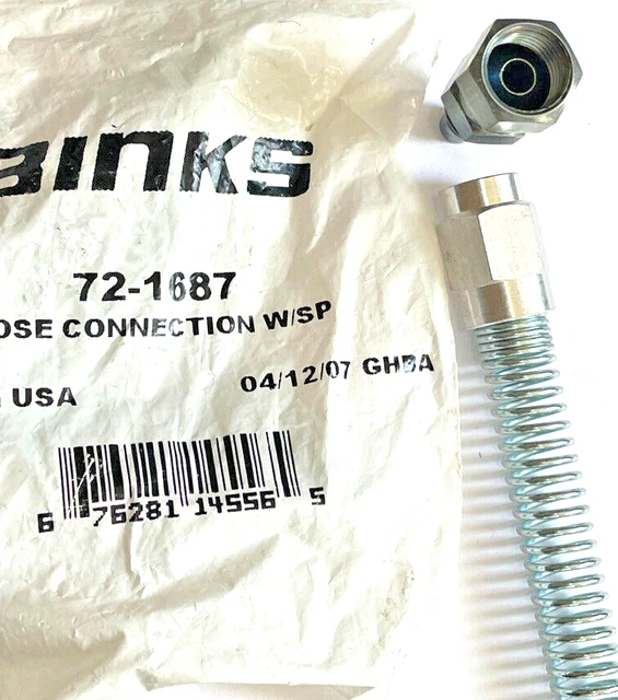 BINKS HOSE CONNECTION 72-1687   $21.99 DELIVERED  1/4" NPS F X 1/4" ID nylon