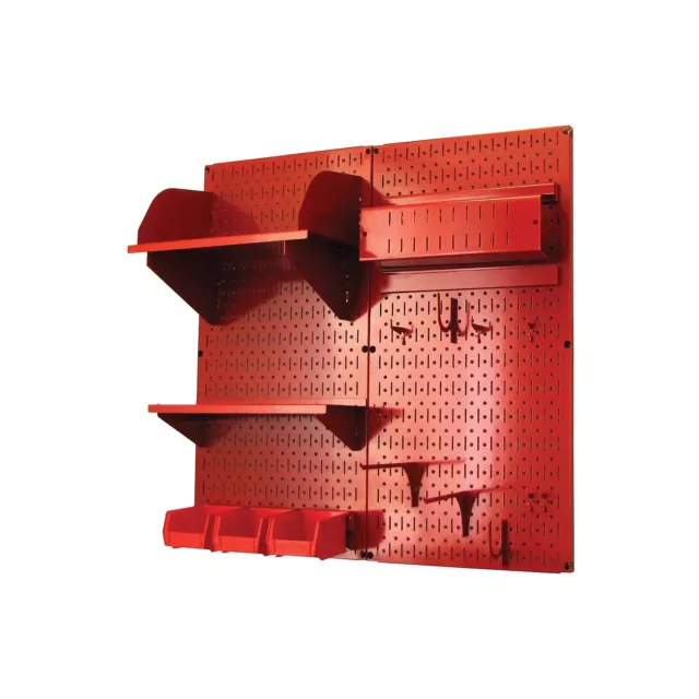 Wall Control Craft Center Pegboard Organizer Kit; Red Tool Board and Red 2