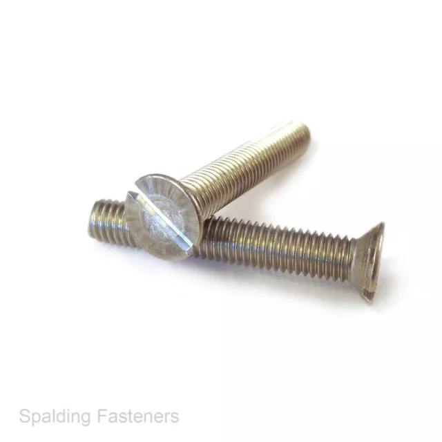 UNC A2 Stainless Steel Countersunk Slotted Head Machine Screws 8,10, 1/4 & 5/16"