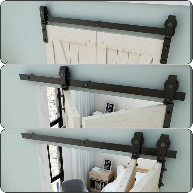 LTIYITL 3.3FT Bi-Folding Sliding Barn Door Hardware,[No Door]