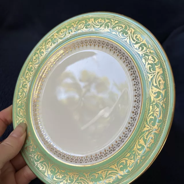 1930s Art Deco Royal Doulton Side Plate 7 Inch Tea Plate Green Gold H4120 BB3369