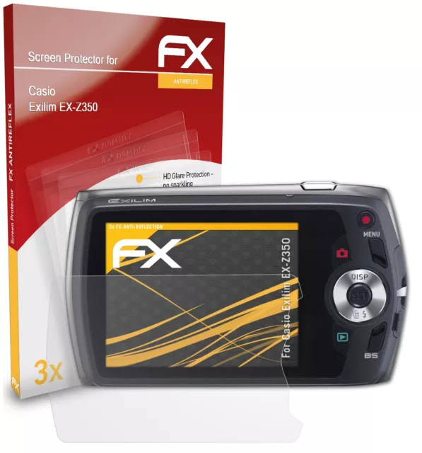 atFoliX 3x Screen Protection Film for Casio Exilim EX-Z350 matt&shockproof