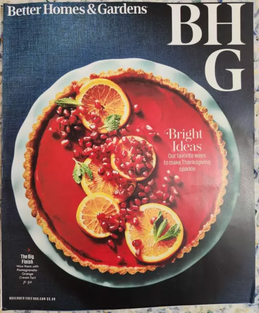 BETTER HOMES & Gardens November 2022 Bright Ideas Thanksgiving £10.25
