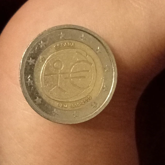 PIÈCE DE 2 euros rare, bonhomme, UEM Espana 19992009 parfait état EUR