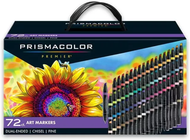 Prismacolor Marker Set, 72 Pieces, Chisel/Fine Markers Dual-Ended Markers