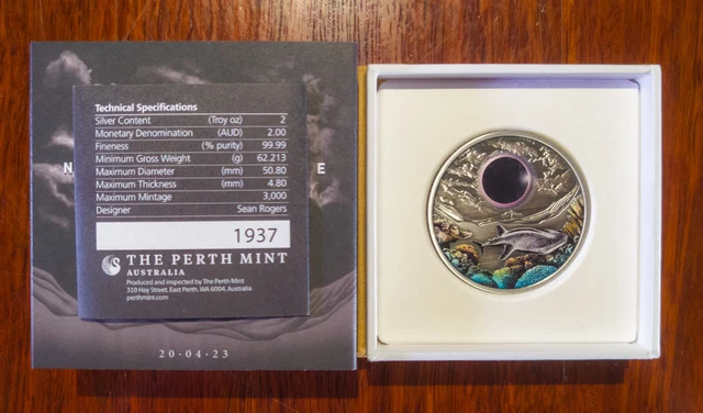 Ningaloo Eclipse - Sonnenfinsternis - 2 Oz Silber Antik - COA