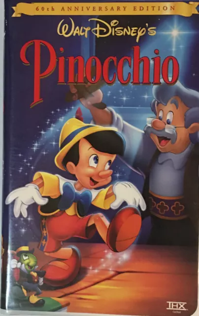 Pinocchio VHS, 1999 Walt Disney 60th Anniversary Like New