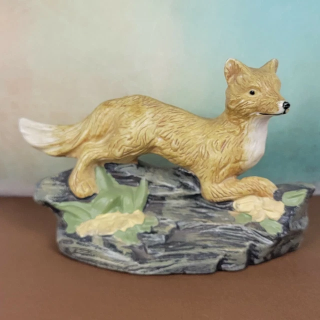 Fox Figurine Ceramic 4x6" Animal Forest Creatures Wildlife