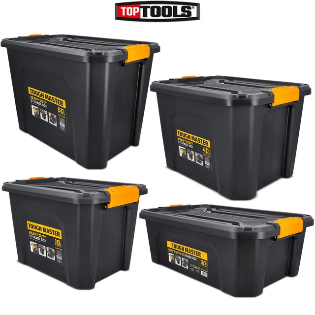 Storage Box 18/30/40/60 L Durable Plastic Reinforced Construction Secure