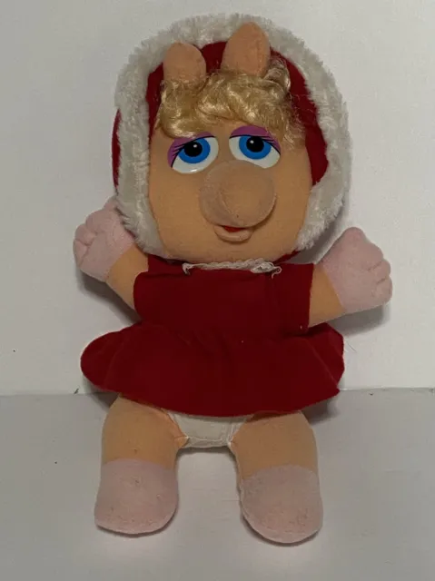 Baby Miss Piggy Plush 11” Vintage 1987 Christmas Muppet Babies Jim Henson