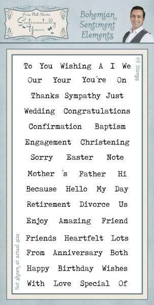 Sentimentally Yours Sentiment Words Greetings Birthday Stamp Set Card Making