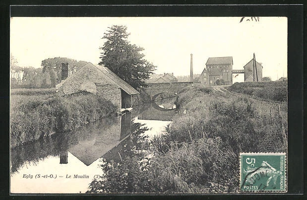 CPA Egly, Le Moulin 1910