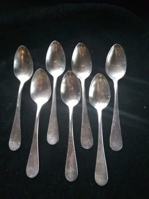 7 Vtg Dohrco Demitasse Silver Plate Spoons Early 20th Century