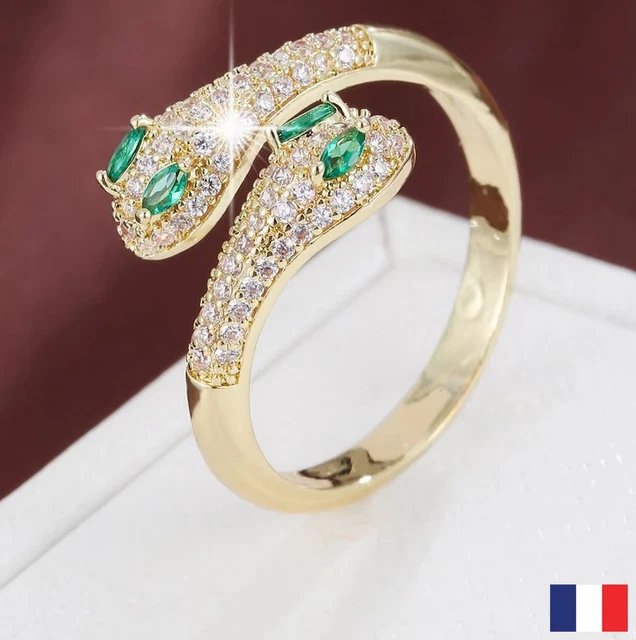 Bague Ajustable En Acier Doré Avec Pierre D'Aventurine Verte - Accessorize, Neuf Sans Emballage