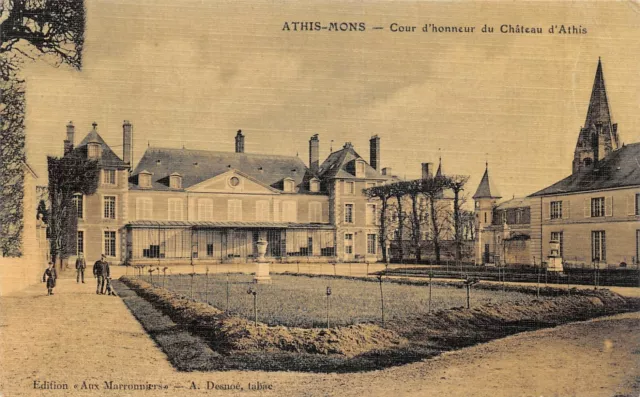 CPA 91 ATHIS MONS COUR D'HONNEUR DU CHATEAU D'ATHIS (canvas CPA
