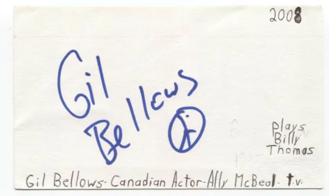 Gil Bellows Signed 3x5 Index Card Autographed Signature Shawshank Redemption