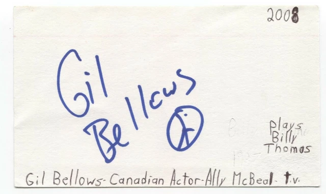 Gil Bellows Signed 3x5 Index Card Autographed Signature Shawshank Redemption